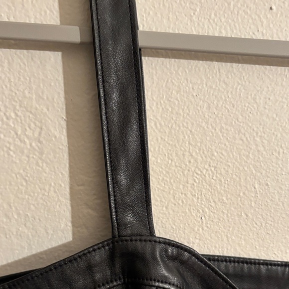 Paige Black Faux Leather Corset Top - Picture 4 of 8